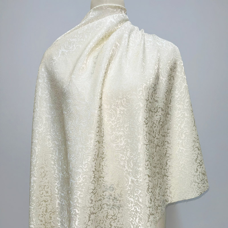Sewing Jackets - Pre-cut Beige Damask Jacquard Brocade, Subtle
