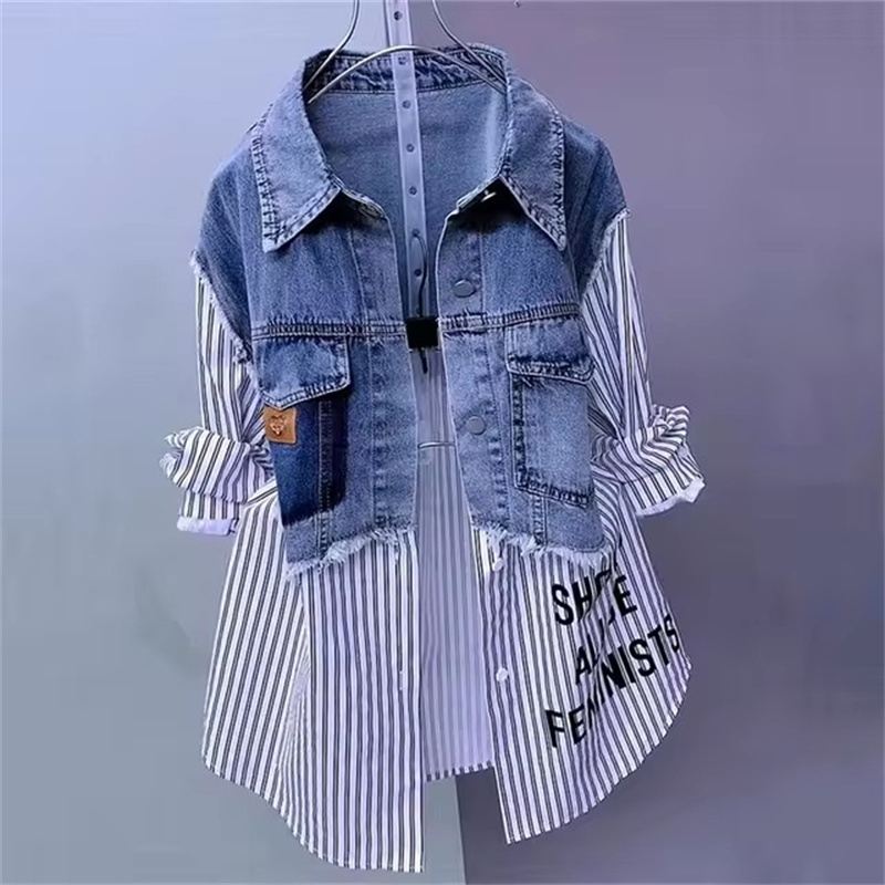 Sewing Jackets - 2025 New Spring/Summer Fashion Korean Striped