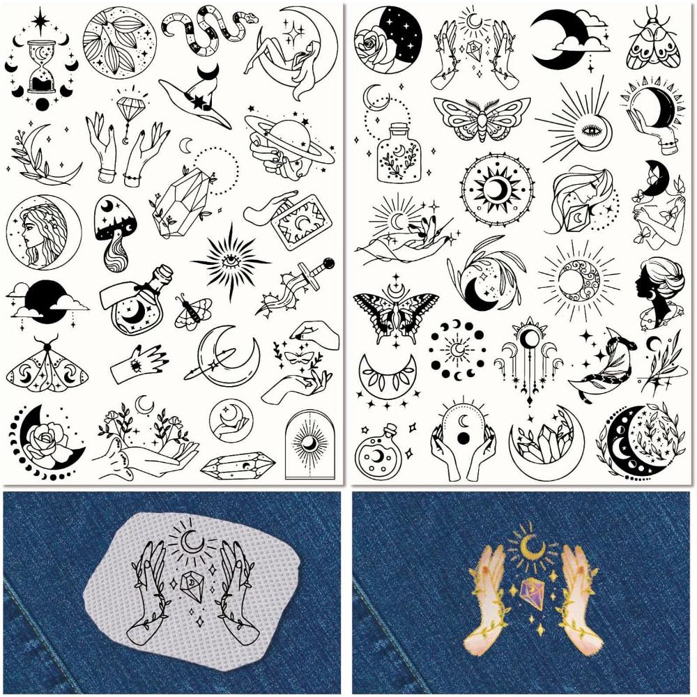 Sewing Expert - 51Pcs Boho Moon Sun Water Soluble