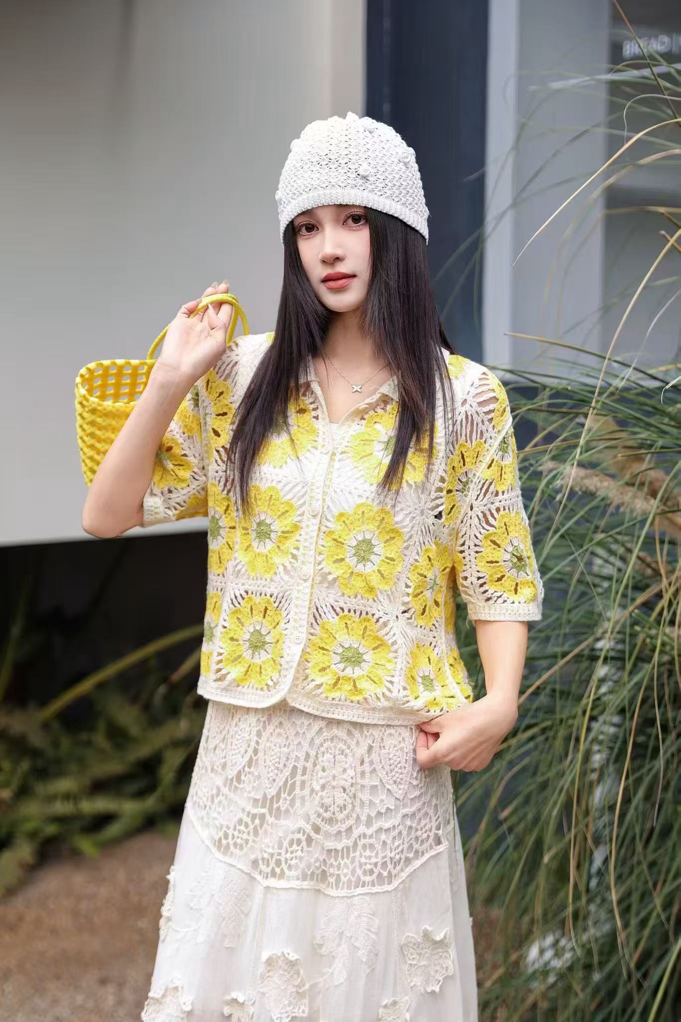 Granny Square Crochet Knit Pol - Sewing Jackets 评论和价格