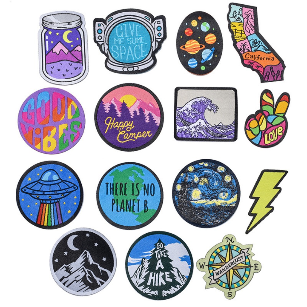 Cartoon Landscape Space Woven  - Sewing Labels 评论和价格