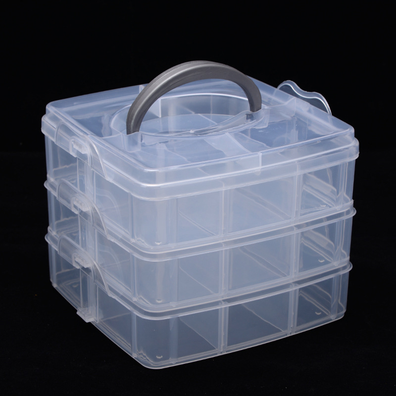3 Layers 18 Compartments Plast - Bobbin Organizer Box 评论和价格