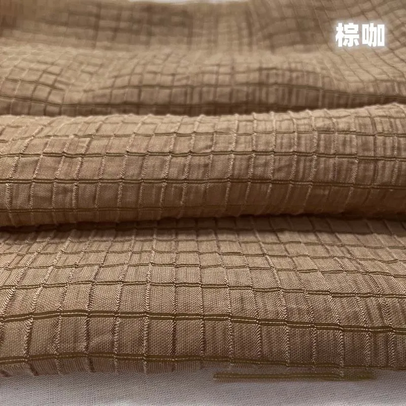 Cream Yellow Checkered Fabric  - Textile And Sewing Materials 评论和价格