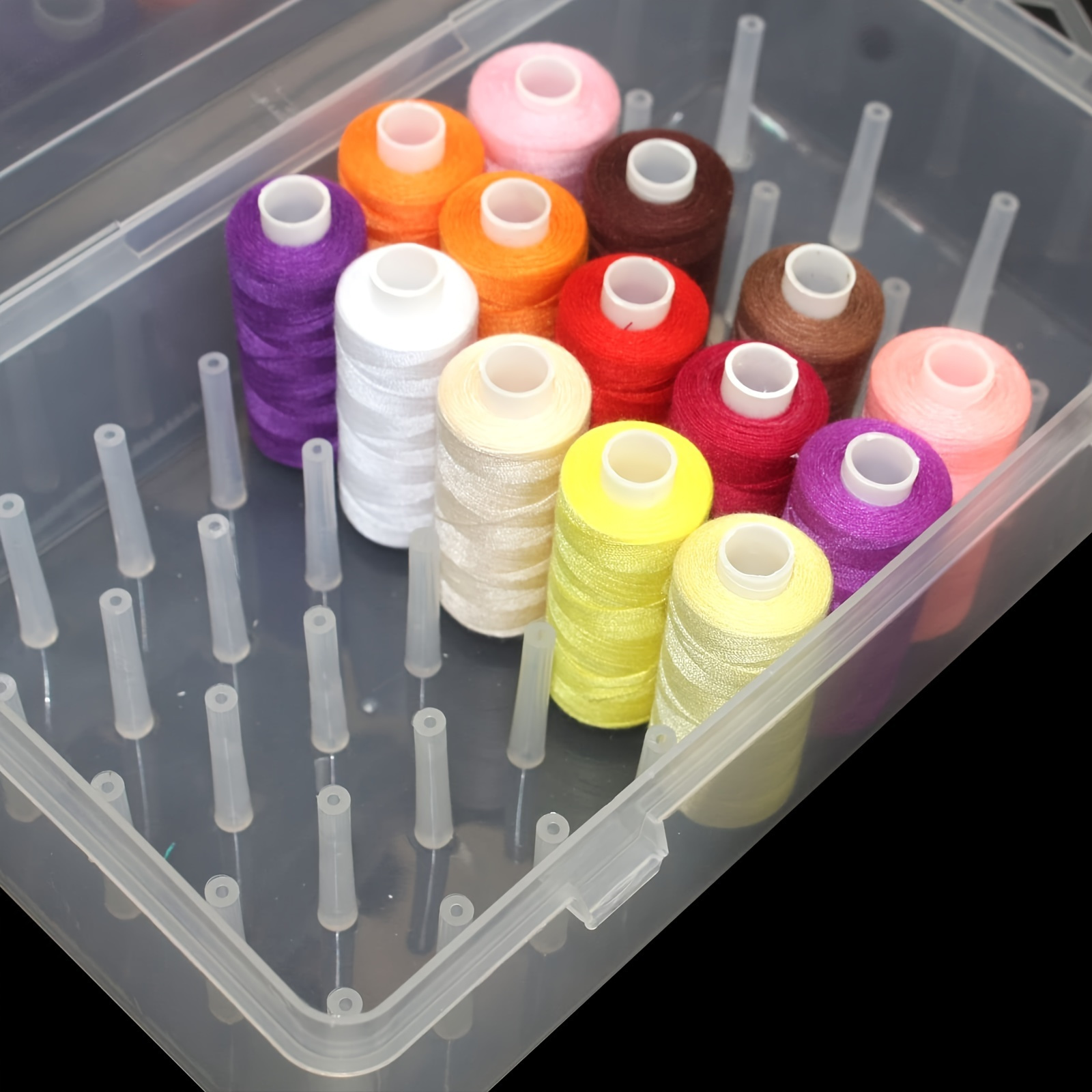 Clear Plastic Sewing Thread St - Bobbin Organizer Box 评论和价格
