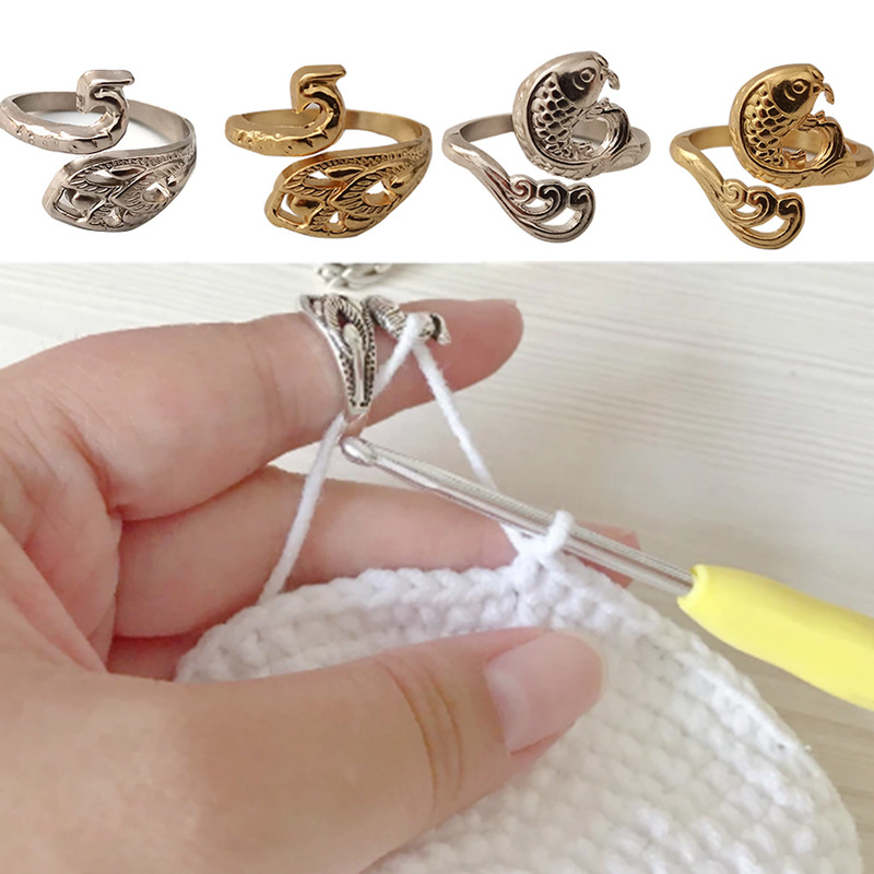 Ring Knitting Loop Crochet Too - Sewing Thimble Metal 评论和价格