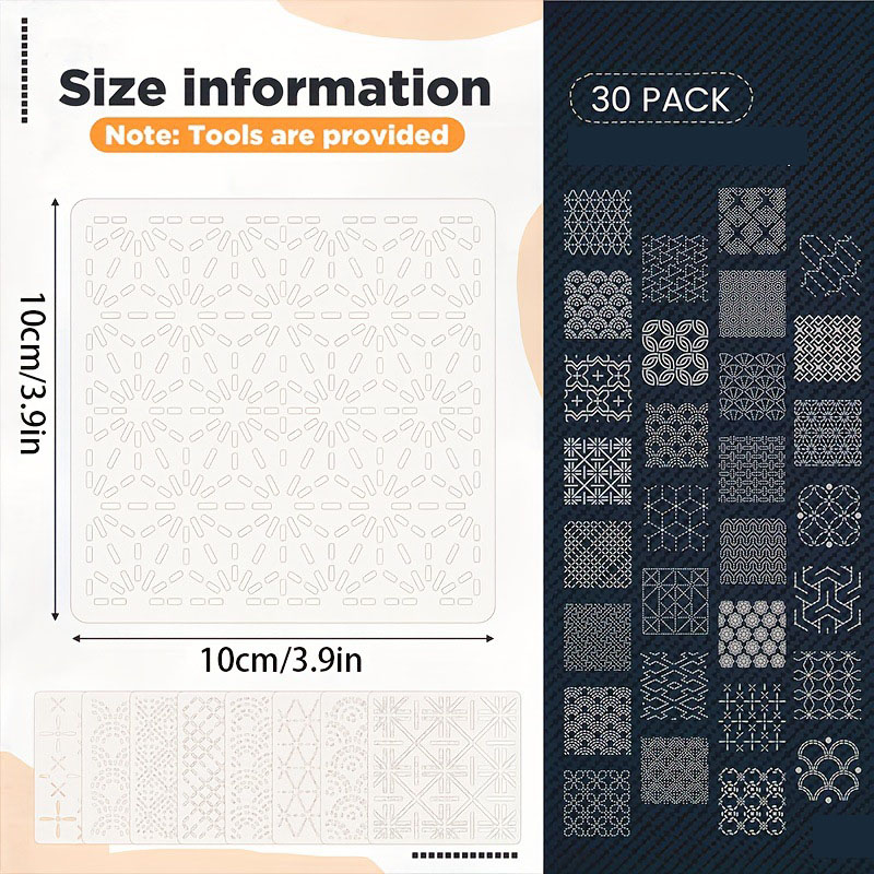 30Pcs Embroidery Templates DIY - Sewing Expert 评论和价格