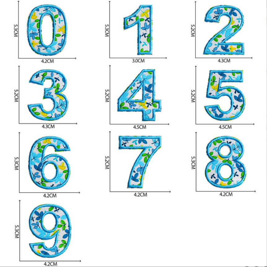 10 Pcs Blue Color Number Alpha - Sewing Id 评论和价格