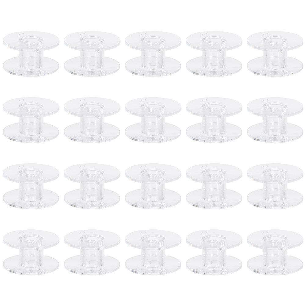 60Pcs Plastic Clear Sewing Mac - Thread Bobbins Empty 评论和价格