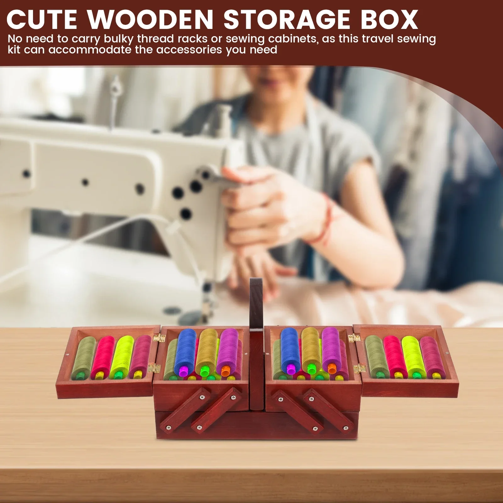 Expandable Sewing Thread Box W - Thread Bobbins Empty 评论和价格