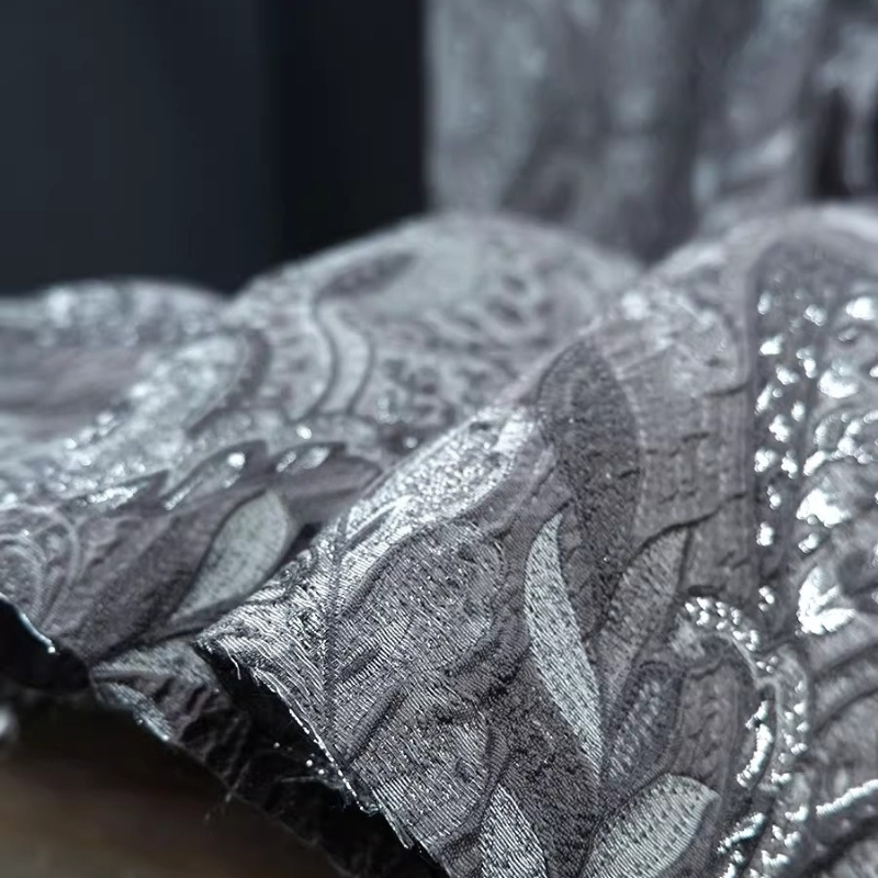 Gray Court Style Shiny Jacquar - Textile And Sewing Materials 评论和价格