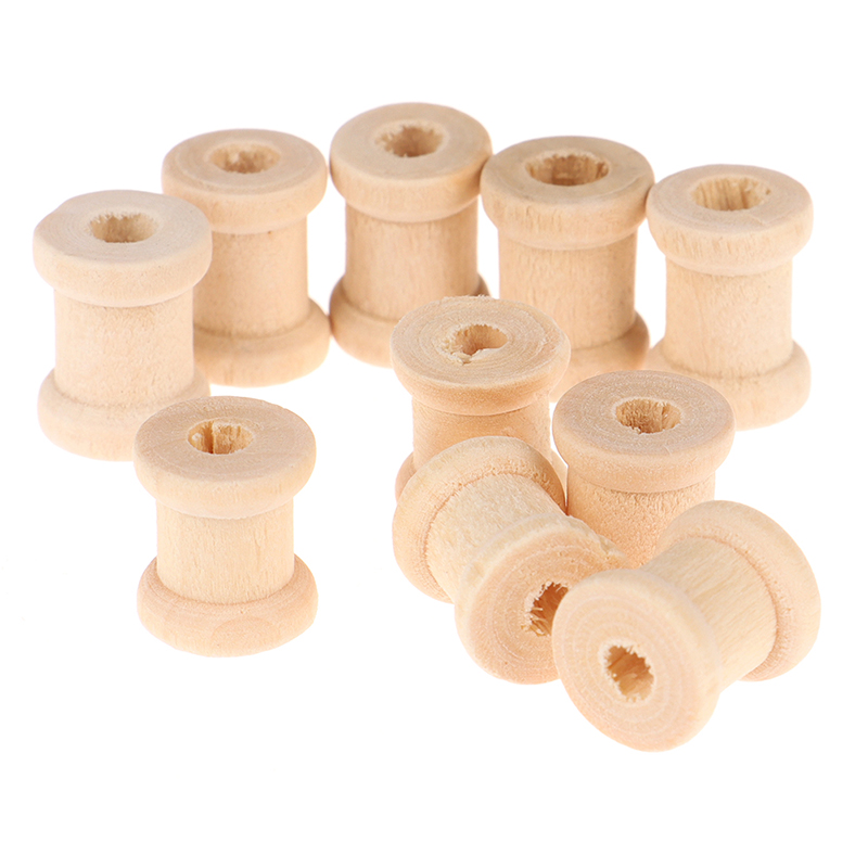 C 100PCS Wooden Empty Thread S - Thread Bobbins Empty 评论和价格