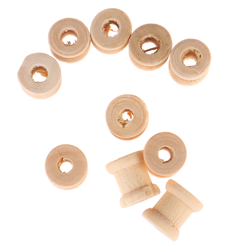 C 100PCS Wooden Empty Thread S - Thread Bobbins Empty 评论和价格
