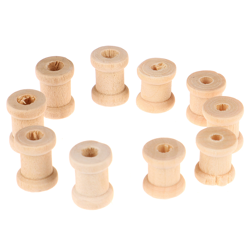 C 100PCS Wooden Empty Thread S - Thread Bobbins Empty 评论和价格