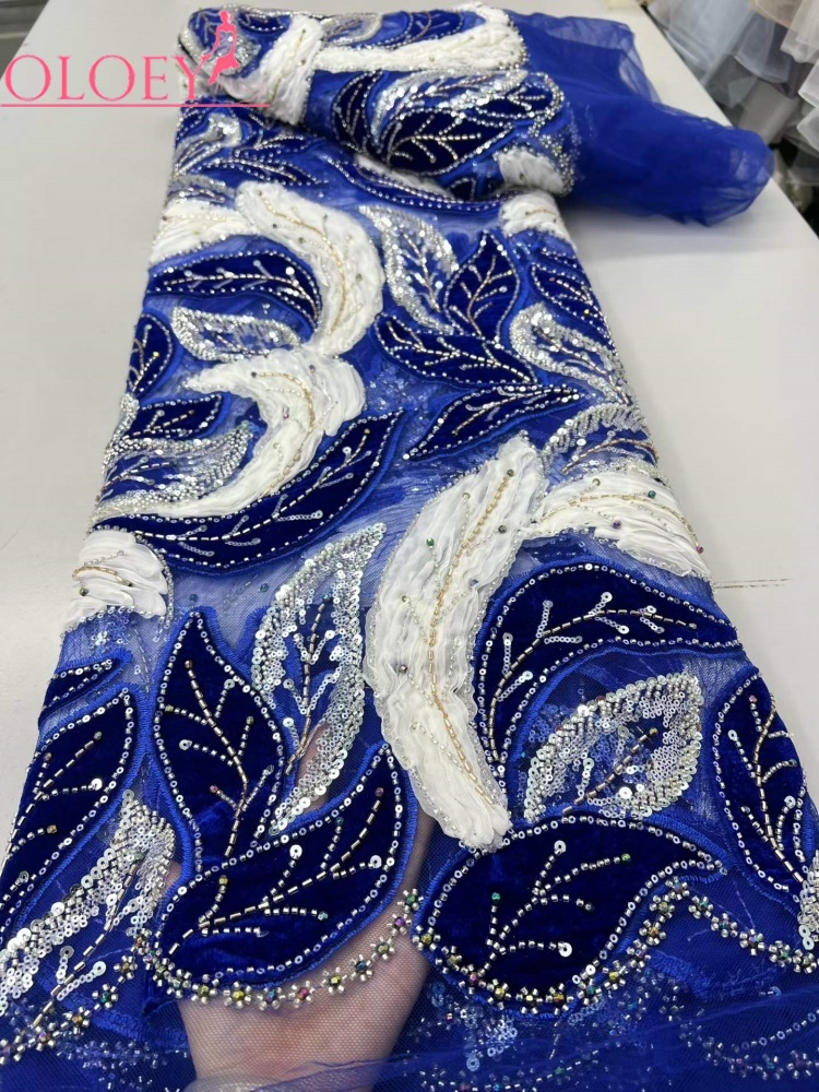 OLOEY Luxury African Sequins B - Sewing Velvet Fabric 评论和价格