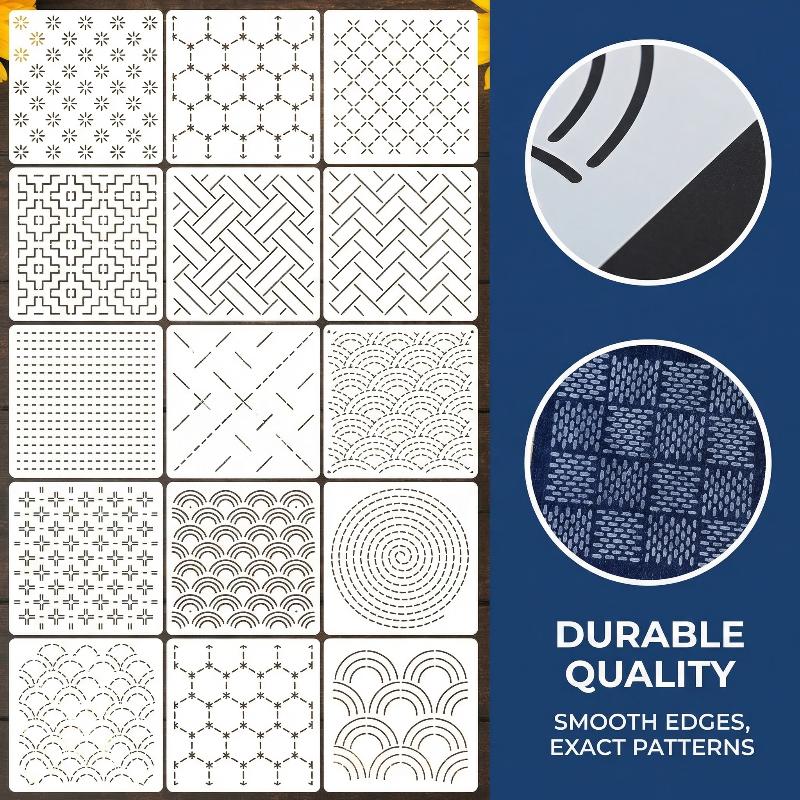 Embroidery Stencil Template Se - Textile Sewing Patterns 评论和价格