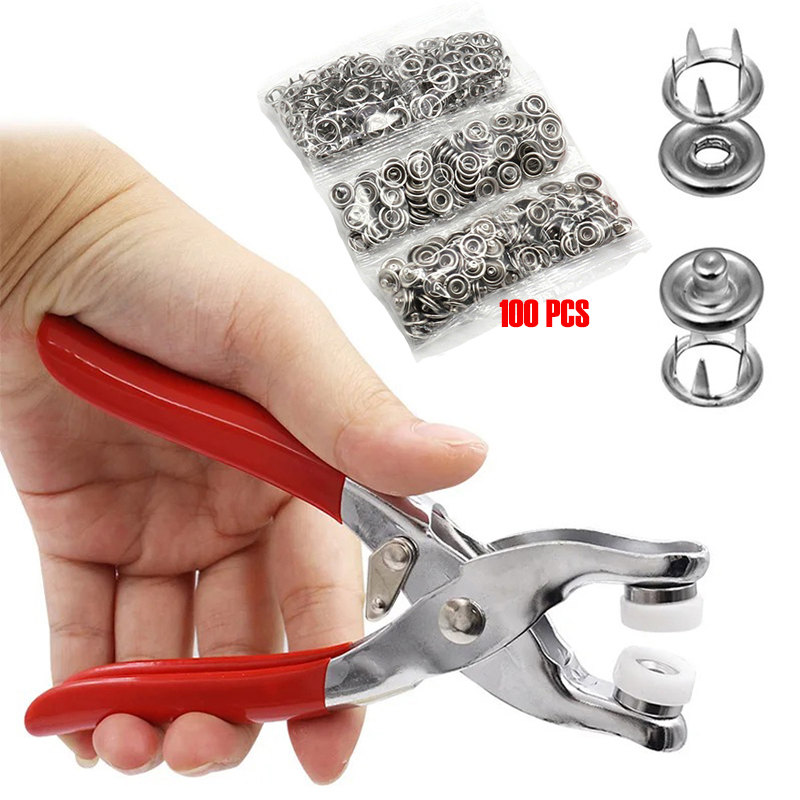 100pc Five-prong ButtonInstall - Snap Button Plier 评论和价格